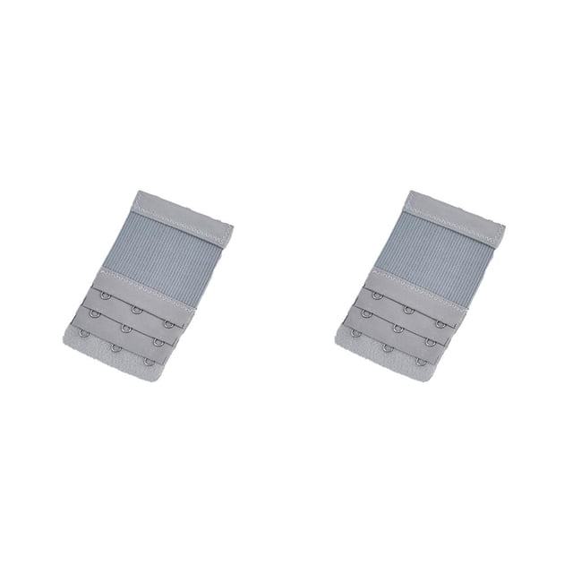 Baohd Extension Strap Bra Extender Buckle 3 Rows 3 Hooks Women Multicolor Lengthened Band Lingerie Replacement Intimates silver gray 2Set
