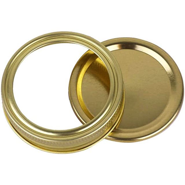 CAROOTU 12/24 Pcs Couvercles à Fentes Scellés de Rangement Capuchons Solides pour Pot Mason à Ouverture Régulière/grande