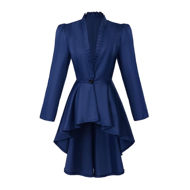 Robe Gothique à Manches Longues pour Femmes Lolita Robe Gothique Noire Queue-de-Pie à Manches Longues Veste Rétro pour Robe Gothique Noire pour Femmes Robe Gothique Noire Grande Taille et Spectacles