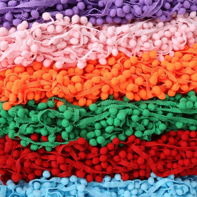 mmirethe Practical And Fashionable Trim For All DIY Needs Multiple Colors Available 5 Yards Pom Ball Lace Orange