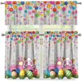 thumbnail image 1 of Rabbit Kitchen Curtains Valance Set of 3 Colorful Cute Groovy Flower Curtain Tier and Valance Living Room Curtains Window Decorations,Happy Easter Day Holiday Decor,M, 1 of 4