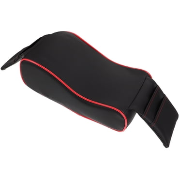 KAKOWELY car armrest box pad Universal Car Console Pad Armrest Box Sponge Stuffing Mat Microfiber Leather Cushion (Black & Red)12.2"X5.91"X4.33"