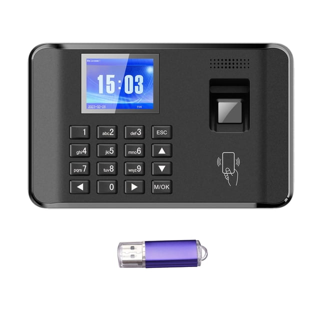 Intelligent Biometric Fingerprint Password Attendance Machine Time Clock Employee Checking-in Recorder 2.4 inch LCD Screen