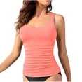 thumbnail image 1 of Tankini Bathing Suits for Women Two Piece Swimsuits Padded Ruched Tankini Tops Brief Bottom Womens Swimwear Set, Pink, S, 1 of 3