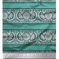 thumbnail image 1 of Soimoi Rayon Fabric Geometric,Leaves & Floral Block Print Sewing Fabric Yard 56 Inch Wide, 1 of 3