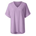 thumbnail image 4 of Birdeem Womens Fashion Gradient Printed Blouse V-Neck Short Sleeve Loose T-Shirt Tops, 4 of 6