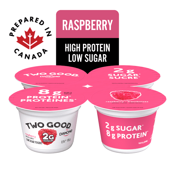 Two Good Low Sugar Yogurt, Rasberry, 4x95g