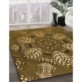 thumbnail image 3 of Ahgly Company Tapis Rond Lavable en Machine Intérieur Transitionnel Brun Cannelle, 3 Pieds Rond, 3 of 7