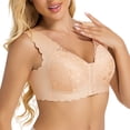 thumbnail image 3 of WRKEKC Wireless Bras for Women Front Closure Bra with Lace Trim and Push Up Padding for Light Support, 3 of 8