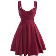 thumbnail image 1 of Robes pour Femmes 2024 Été Robe Ample Unie à Bretelles Sans Manches à Col en V Robe Aguichant Rabais de 50 % Liquidation!, 1 of 2