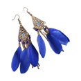 thumbnail image 4 of Feathers Earrings Long Drop Dangle Easy Matching Multicolor Classical Comfortable Modern Style Ear Pendants for Women Jewelry royal blue, 4 of 7