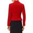 thumbnail image 3 of INSPIRE CHIC Blazer en Velours pour Femme, Col à Revers, Manches Longues, Boutonné, Veste de Tailleur pour le Travail, S Rouge, 3 of 6