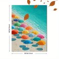 thumbnail image 3 of Qisvanset Colorful Beach Umbrella Watercolor Canvas Print 12x16 Inch Cafe Art, 3 of 8