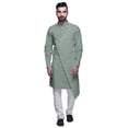 thumbnail image 1 of Atasi Designer Kurta Pajama For Men Printed Angrakha Kurta Set Summer Clothing, 1 of 3