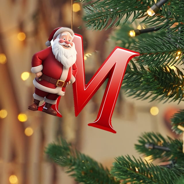 Vaidha 26 Letters Christmas Tree Decoration Pendant Christmas Tree Ornaments Personalized DIY Christmas Ornaments Christmas Decoration Xmas Tree Hanging Decor Feature