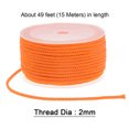 thumbnail image 2 of Unique Bargains Nylon Beading Thread Cord 2mm Extra Strong Braided Nylon String for Necklace Crafting 15M/49 Feet, Orange, 2 of 5