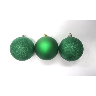 Holiday Time, Shatterproof Ornament, 80mm 3ct, Green