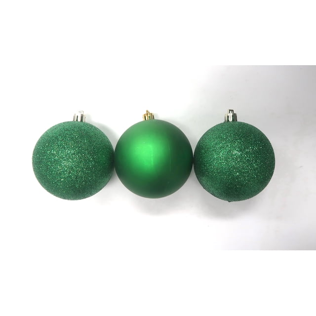 Holiday Time, Shatterproof Ornament, 80mm 3ct, Green