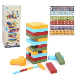 Tour Tetris LURICO - 48 Blocs D'équilibrage - Jeu Familial Montessori - Cadeau 5 Ans +