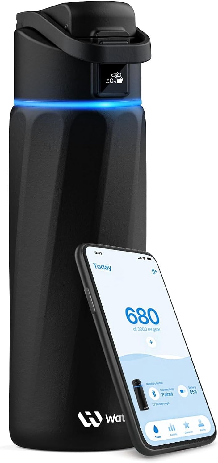 WaterH Boost 24 oz Black Stainless Steel Smart Water Bottle