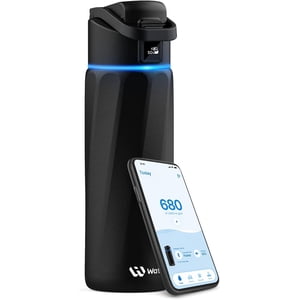 WaterH Boost 24 oz Black Stainless Steel Smart Water Bottle