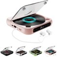 thumbnail image 1 of Portable Bluetooth CD Player with LED Display, 2026 New Portable Bluetooth CD Player, for Home, Car & Outdoor USB, SD/AUX/FM Radio, Hi-Fi Sound Rechargeable Wireless Compatible (Pink), 1 of 8