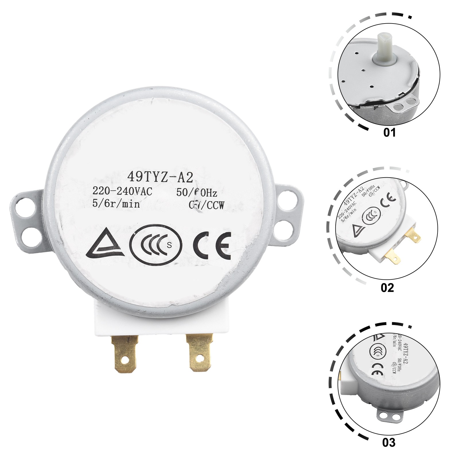 1PCS Microwave Oven TYJ50-8A7 Tray Glass Synchronous Motor AC 220-240V