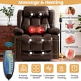 thumbnail image 4 of INGALIK Dual Motor Large Power Lift Recliner Chair For Elderly, Infinite Position Lay Flat Recliner with Massage and Heat, Electric Leather Recliner, Extended Footrest, USB Ports, Cup Holders (Brown), 4 of 11