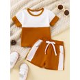 thumbnail image 2 of Gupgi Baby Boys Summer Shorts Sets Short Sleeve Contrast Color T-Shirts and Drawstring Shorts, 2 of 9