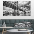 thumbnail image 1 of Manhattan Bridge in Gray Shade - Cityscape Photo Canvas Print, 1 of 3