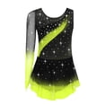 thumbnail image 4 of Freebily Robe de Danse Ballet Patinage Artistique à Manches Longues pour Filles avec Strass Jaune 12, 4 of 6