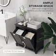 thumbnail image 4 of HOMCOM Tilt-Out Laundry Storage Cabinet with Two-Compartment Hamper, Black, 4 of 10