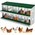 thumbnail image 1 of Chicken Nesting Box, 10 Compartment Metal Chicken Nesting Boxes for Chicken Coop, Easy Egg Collection, Easy Cleaning, Chicken Laying Boxes for Hens, Green, 1 of 7