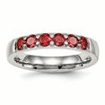thumbnail image 1 of Stainless Steel Polished Red CZ 4.00mm Band Size 7, 1 of 7