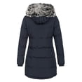 thumbnail image 3 of Innerwin Thickened Jacket Long Sleeve Ladies Coat Outdoor Solid Color Slim Fit Outwear Dark Blue M, 3 of 4