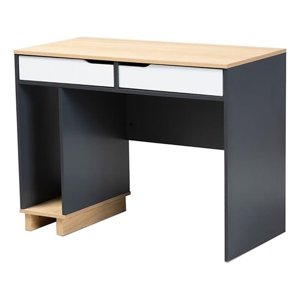 Bowery Hill Moderne 2-Drawer Bureau informatique en bois d'ingénierie à Gray/Oak