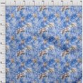 thumbnail image 4 of oneOone Rayon Medium Blue Fabric Leaves & Lemon Sewing Craft Projects Fabric Prints By Yard 56 Inch Wide, 4 of 5