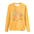 thumbnail image 4 of Pisexur Hauts d'Automne pour Femmes Mode Mignon T-Shirt Imprimé Graphique Hauts Col Rond Manches Longues Chemises pour Femmes Habillées Décontractées Sorties Hauts Confort Polyvalents Légers T-Shirts, 4 of 5