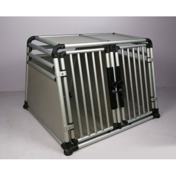 36.8"L Aluminum Double Door Dog Pet Crate / Car Travel Crate