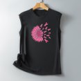 thumbnail image 4 of TIMIFIS Breast Cancer Ribbon Women's Racerback Tank Casual Sleeveless Printed Ladies Round Neck Blouses Tops T-ShirtFall/Winter, 4 of 5