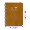 thumbnail image 2 of Meitianfacai Coil Planner 2025 Weekly Planner Diary A5 Taped Notebook Book, Brown, 2 of 2