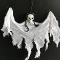 thumbnail image 4 of Hanging Ghost Weather Proof Decorative Props Fabric Hanging Skeleton Skull Pendant Halloween Decorations Black One Size, 4 of 13