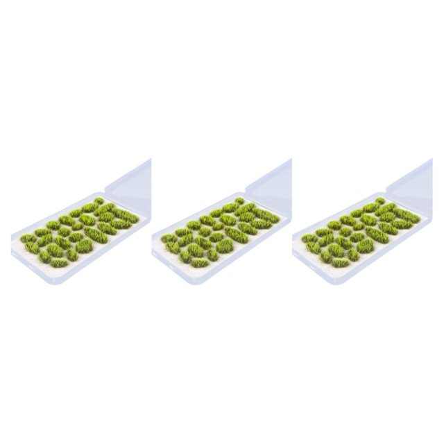 ZheElen 25x Simulation Cluster Grass for Train Scenery Decor Accessory Yellow Green 6mm 3Set