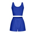 thumbnail image 4 of Cameland Women's Spring and Summer Solid Tank Top Shorts Two Piece Casual Home Set, 4 of 9