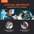 thumbnail image 2 of VEVOR Ball Joint Press Kit C-press Ball Joint Tools 21 pcs Automotive Repair Kit, 2 of 9