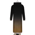 thumbnail image 3 of RXMEKW Gradient Fleece Hooded Robe for Men with Pockets, Long Sleeve Bathrobe for Lounging, Print, 3 of 4