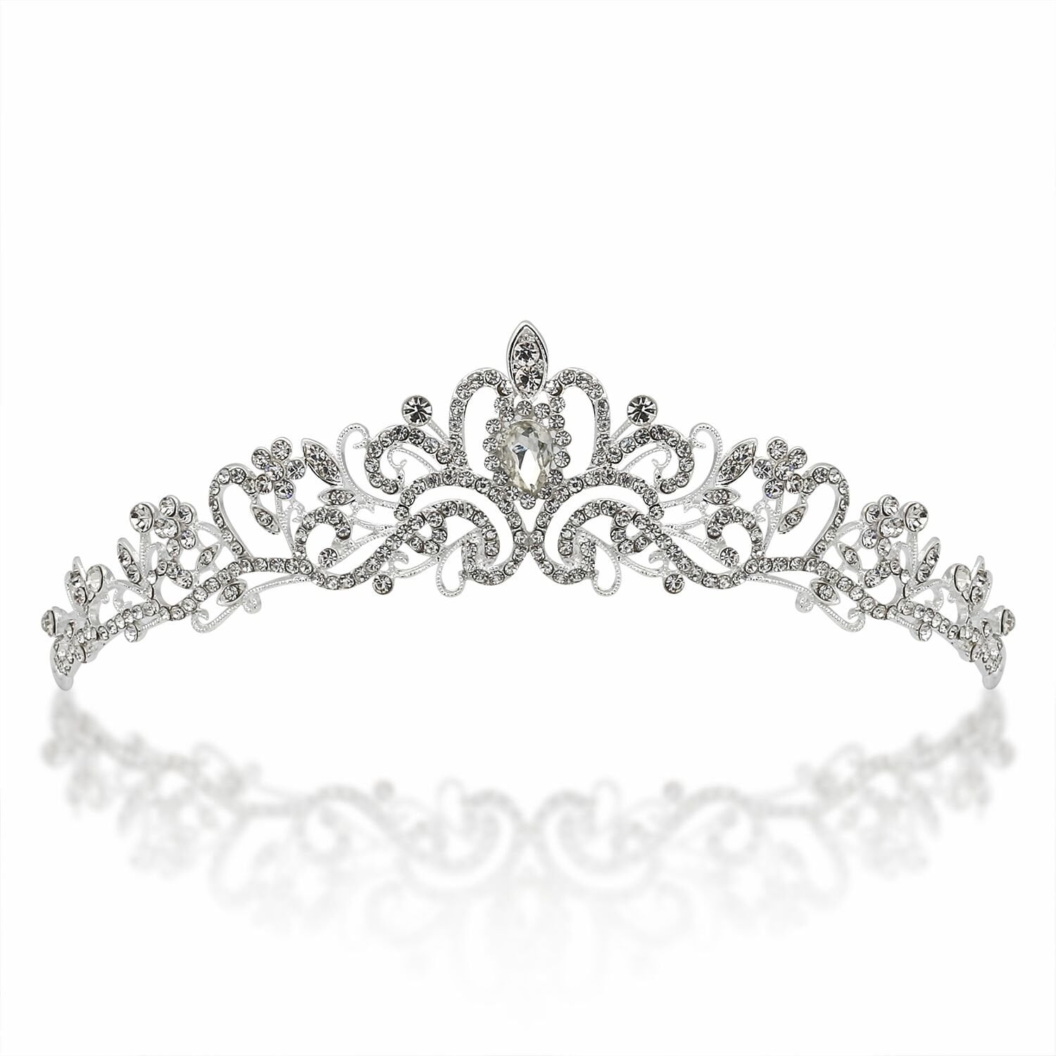Bridal Wedding Crown and Tiara with Crystals for Bride Hair 
