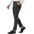 thumbnail image 4 of INSPIRE CHIC Men's Dress Stripe Pants Slim Fit Flat Front Business Trousers, 4 of 5