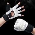 thumbnail image 1 of Agiferg Taekwondo Boxer Guard Hand Punching Bag Sanda Fighting Half Finger Gloves, 1 of 3