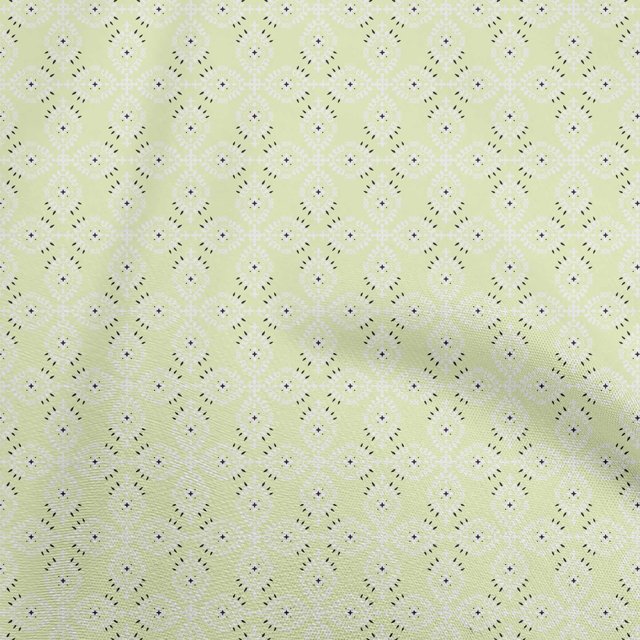 oneOone Cotton Cambric Lime Fabric Asian Block Print Traditional Sewing Craft Projects Fabric Prints By Yard 42 Inch Wide